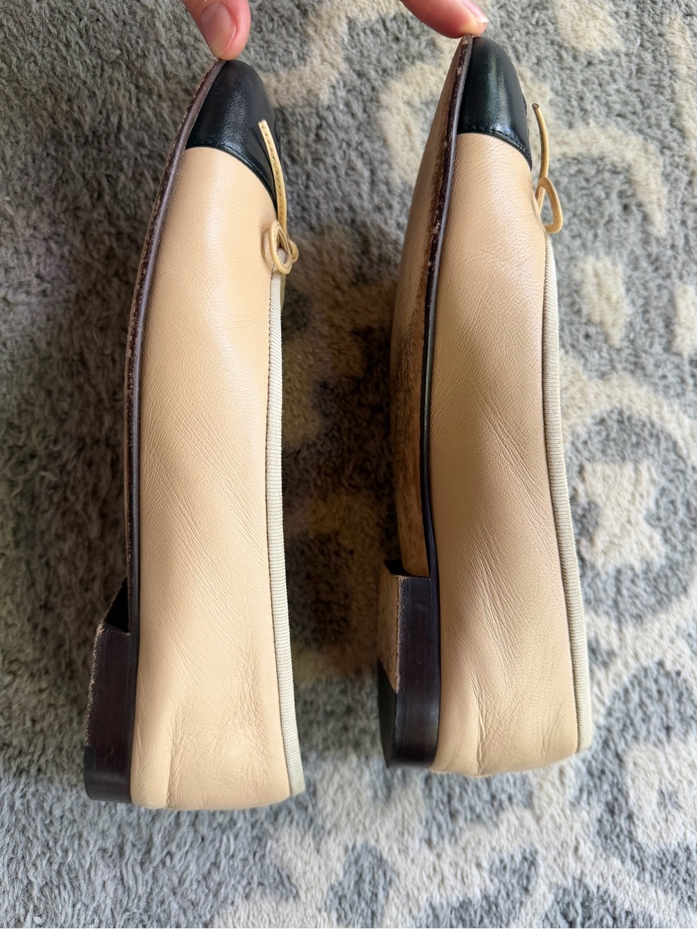 Chanel cap toe ballet flats 36.5 6.5 beige black - Picture 8 of 8